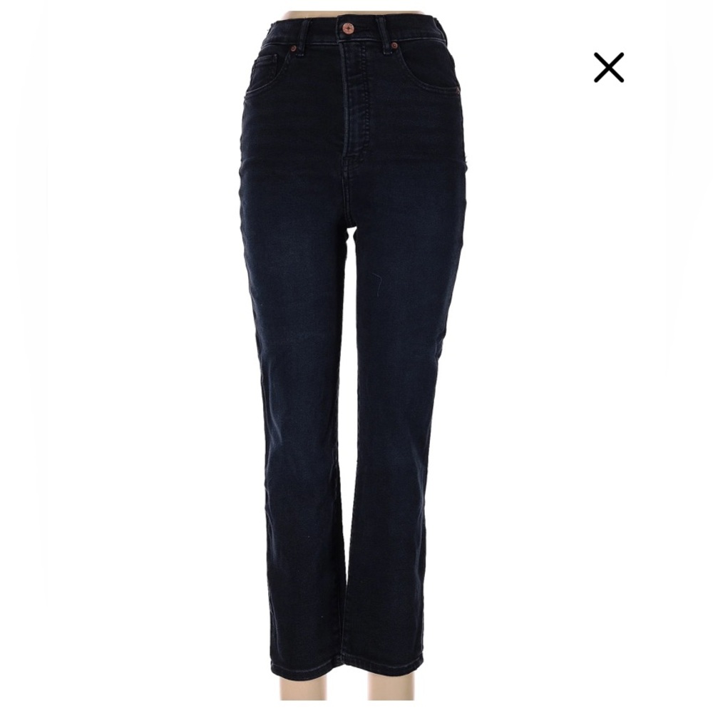 Express dark jeans, size 8R. Super high rise, slim ankle